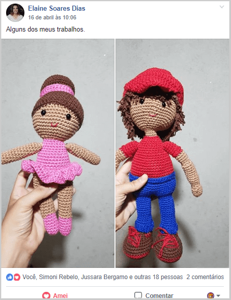 Amigurumi bailarina e Mário